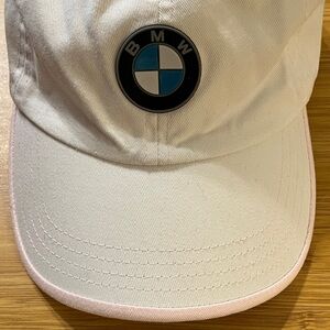 BMW Youth Cap in White with Pink Trim & BMW Insignia
